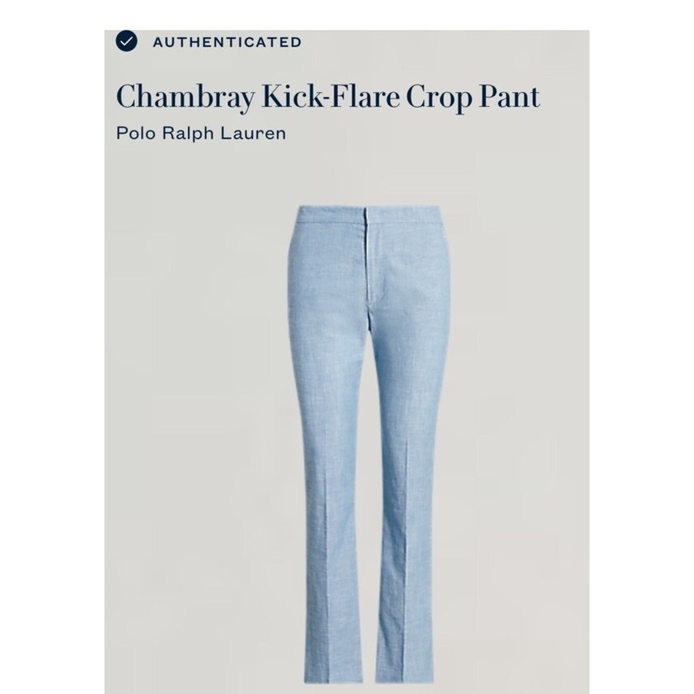 Polo Ralph Lauren Kick-Flare Crop Pant  In Chambray Blue Sz 4 New with $348 Tags